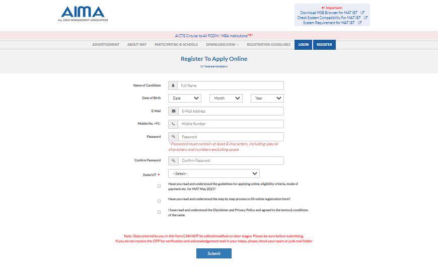 MAT 2024 Exam Registration (February Session) IBT, PBT and CBT Mode